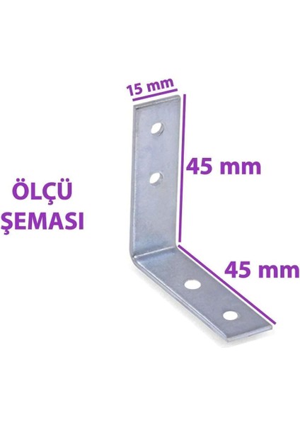 4 Adet Mobilya Eşya Dolap Duvar Sabitleyici Köşe Bağlantı L Demir Gönye Deprem Güvenliği 45X45X15MM fırsatları