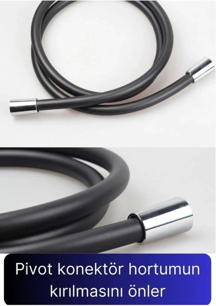 Siyah Dayanıklı Esnek Kırılmaz Çatlamaz Patlamaz Sızdırmaz Pvc Banyo Duş Musluk Hortumu 150CM Duş Ho modelleri