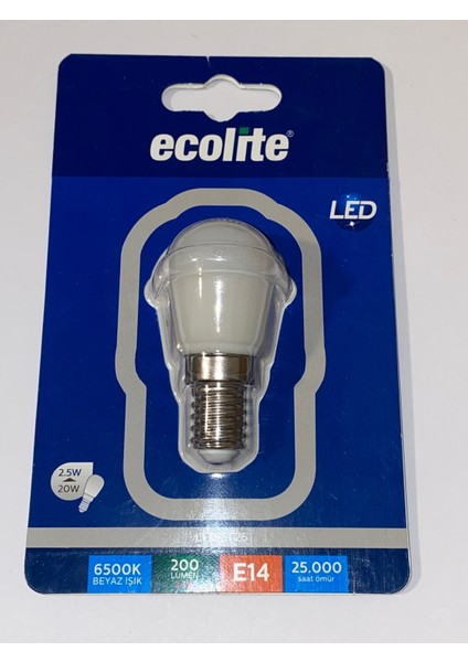 E14 Duy LED Ampul-Buzdolabı-Aspiratör Ampulü Tekli Cool White E14 LED Ampul 2 Watt Yok A'dan G'ye A