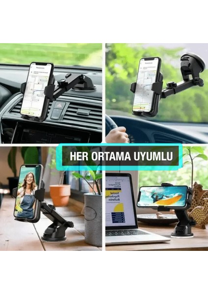 Araç İçi Vantuzlu Teleskopik Telefon Tutucu / Oto Telefon Tutucu / Araba Telefon Tutacağı fiyatları