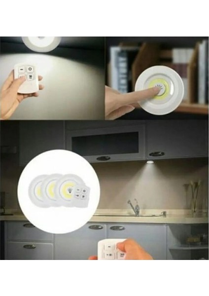 WT-364 Uzaktan Kumandalı Yapışkanlı 3lü LED Spot Lamba Var Gün Işığı LED 0,3 Watt Cn fiyatları