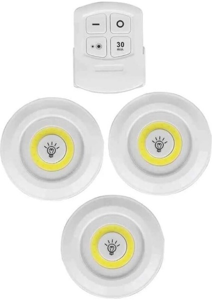 WT-364 Uzaktan Kumandalı Yapışkanlı 3lü LED Spot Lamba Var Gün Işığı LED 0,3 Watt Cn modelleri