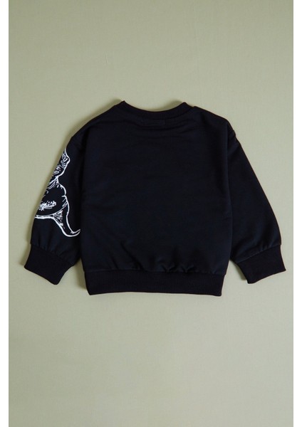 Dinozor Baskılı Erkek Çocuk Sweatshirt Takım modelleri