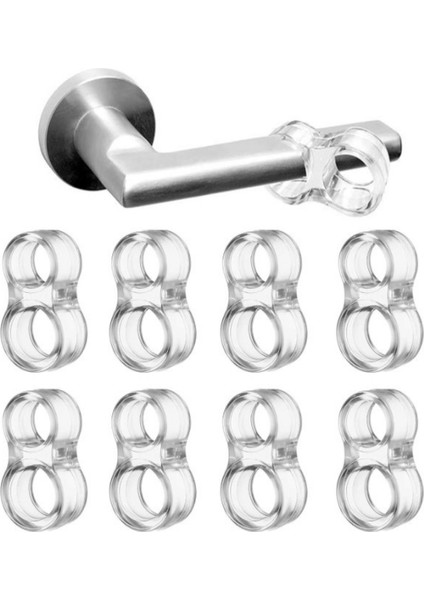 20 Adet Plastik Pvc Şeffaf Kapı Kolu Tutucu Tutacağı Durdurucu Pencere Tamponu Stoperi Elastik Duvar