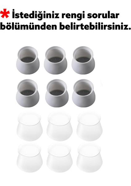 Masa Sandalye Ayak Koruyucu 24'lü Çizdirmez Ayak Kılıfı Ev Mobilyası Sabitleme Silikonu Aparat Gri 2 fiyatları