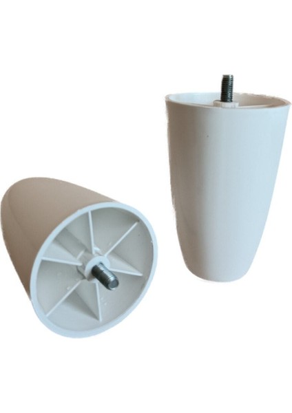 (Vida Ölçüsüne Dikkat) - 12 cm Armut Plastik Baza Ayağı Koltuk Kanepe Ayağı 8 Adet Beyaz 3-8 Vida Be fiyatları