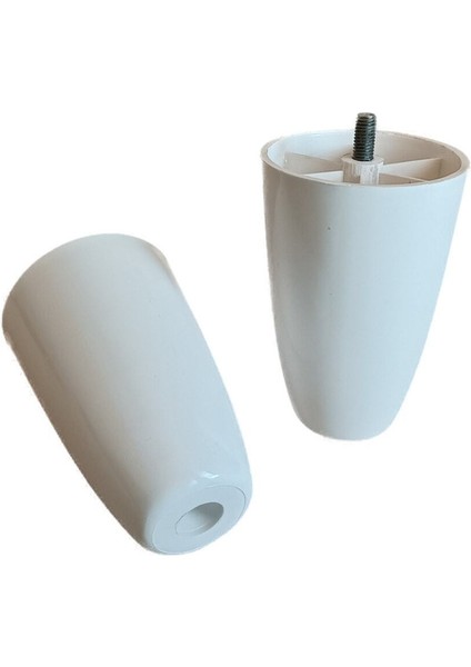 (Vida Ölçüsüne Dikkat) - 12 cm Armut Plastik Baza Ayağı Koltuk Kanepe Ayağı 8 Adet Beyaz 3-8 Vida Be fırsatları