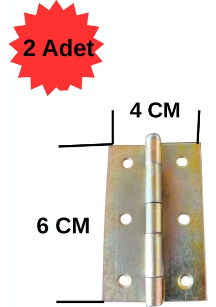 3 Delikli Yaprak Menteşe Kümes Menteşesi Kapı Menteşesi 2 Adet 2'li Tr