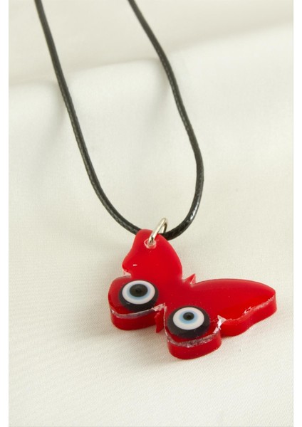 Resveq Kelebek Epoksi Kolye-Mavi