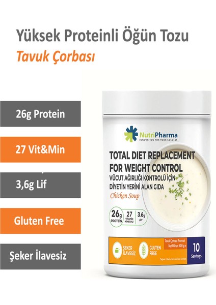Whey Proteinli Diyet Tavuk Çorbası – Yüksek Proteinli Form Çorba Öğün Tozu, 600G modelleri
