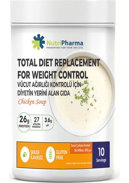 Whey Proteinli Diyet Tavuk Çorbası – Yüksek Proteinli Form Çorba Öğün Tozu, 600G