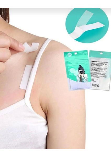 36 Adet Dekolte Bandı Çift Taraflı Şeffaf Renk Elbise Kıyafet Sabitleme Bandı Çift Taraflı Bant Şeff