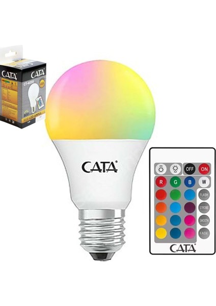 Rgb Ampul Kumandalı Animasyonlu 9W CT-4058 Tekli Beyaz Işık E27 LED Ampul 0 - 250 Watt Yok Cn