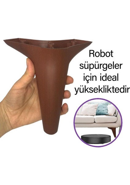 Zelve 6'lı Set Mobilya Ünite Çekyat Koltuk Kanepe Ayarlı M8 Destek Ayağı 15 cm Ceviz Renk Baza Ayak fiyatları