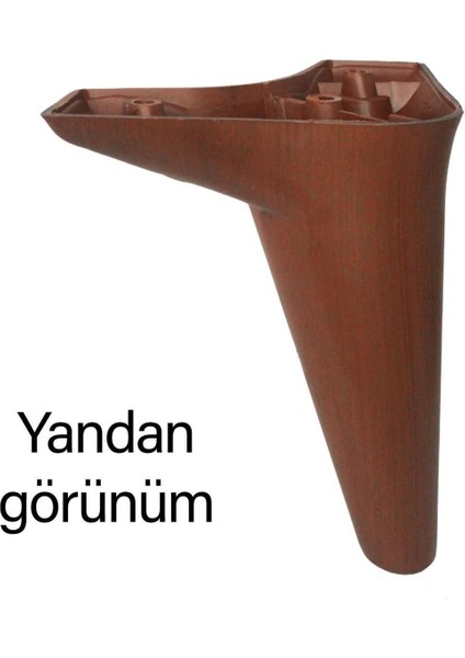 Zelve 6'lı Set Mobilya Ünite Çekyat Koltuk Kanepe Ayarlı M8 Destek Ayağı 15 cm Ceviz Renk Baza Ayak