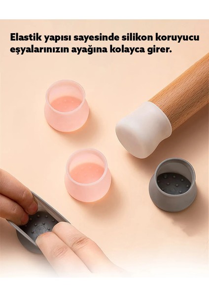48 Adet Silikon Masa Sandalye Ayak Koruyucu Kapak Ahşap Parke Zemin Koruyucu Çizmez Ses Yapmaz Ped M fırsatları