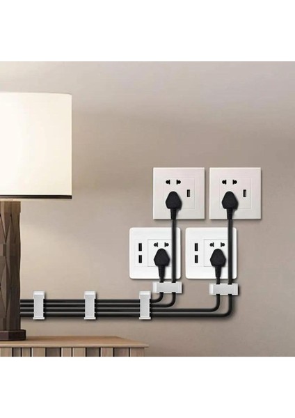 12 Adet Beyaz Renk Yapışkanlı Kablo Toplayıcı Masa Kablo Düzenleyici Klips Duvara Sabitleyici Aparat modelleri