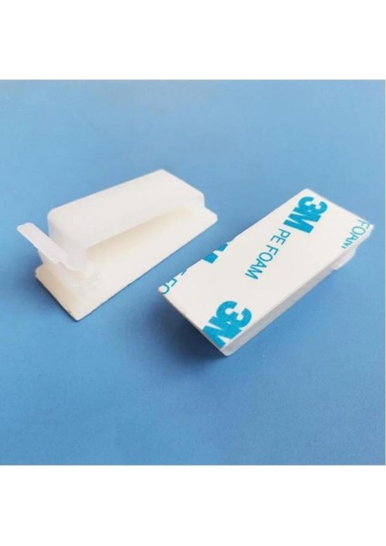 12 Adet Beyaz Renk Yapışkanlı Kablo Toplayıcı Masa Kablo Düzenleyici Klips Duvara Sabitleyici Aparat