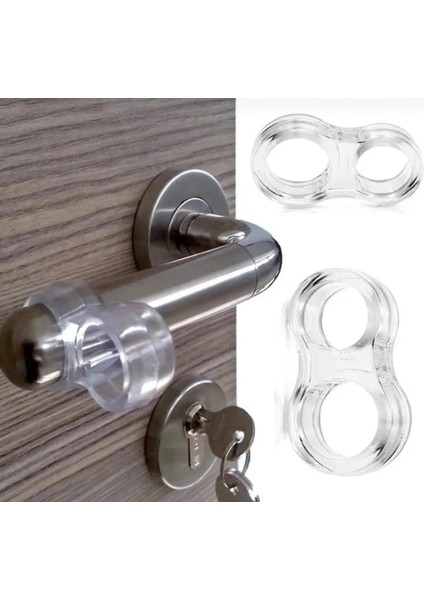 4 Adet Şeffaf Silikon Plastik Kapı Kolu Tutucu Tutacağı Durdurucu Pencere Tamponu Stoperi Cn