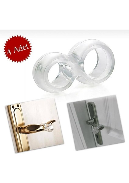 4 Adet Şeffaf Silikon Plastik Kapı Kolu Tutucu Tutacağı Durdurucu Pencere Tamponu Stoperi Cn fırsatları