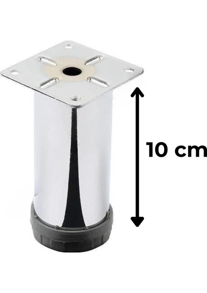 4 Adet 10 cm Mobilya Kanepe Baza Koltuk Metal Destek Yükseltici Ayağı Ayakları Krom Lüks 42 Çap Gri fiyatları