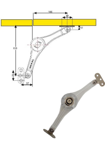 Şeffaf Lale Makas Mobilya Kalkar - Düşer Kapak Bar Makası Mobilya Makasları Turuncu fiyatları