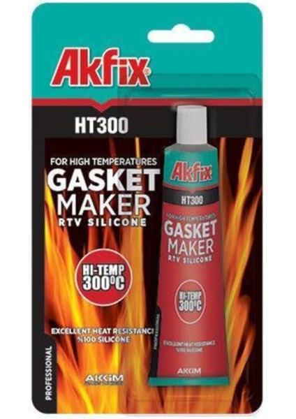 Ht 300 Silikon Yüksek Isıya Dayanıklı Tüp Silikon Conta Kırmızı 300°C 50ML