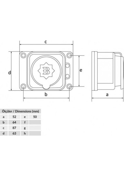 (BK1-1402-3511) 1*16A Duvar Prizi fiyatları