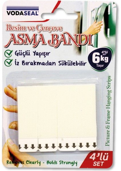 Resim ve Çerçeve Asma Bandı 4 Lü Set Hızlı Yapıştırıcı
