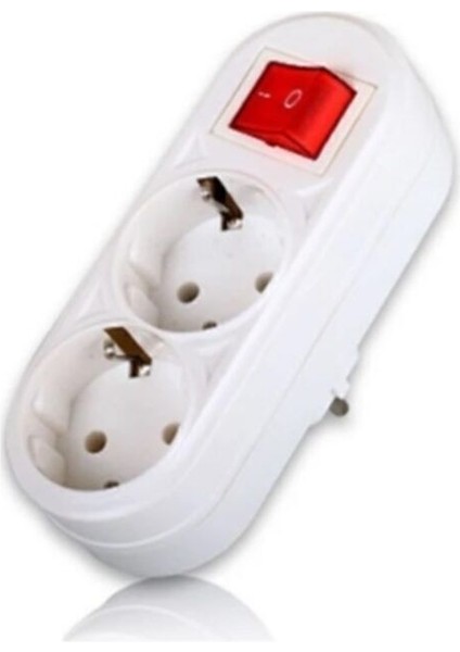 Ikili Topraklı Açma Kapama Fişli Priz 2li Golyat Anahtarlı Lale Elektrik Prizi Beyaz fiyatları