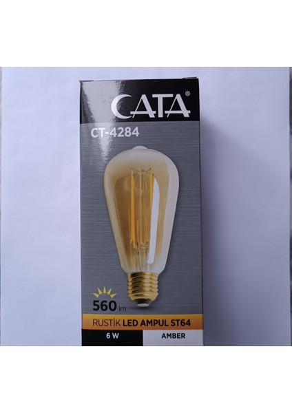 Ct 4284 Rustik LED Ampul Amber Tekli Sarı Işık E27 LED Ampul 6 Watt Yok A'dan G'ye A 1425C006-3CE5-3
