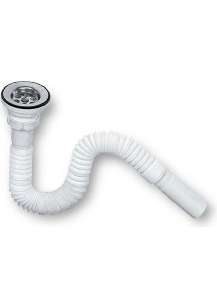 65X32 Lüks Körüklü Rekorlu Lavabo Sifonu - Evye Sifonu - Lavabo Evye Gider Borusu Ürün Kodu: 1200 La