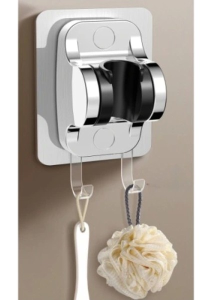 Duvara Monte Çok Amaçlı Banyo Askısı Gri Banyo Duş Rafı Yapışkanlı Montaj Türü Sayesinde Delik Açmad