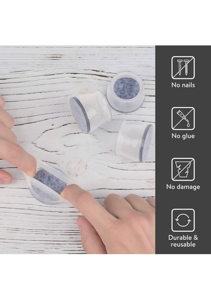 4 Adet ( 3cm-3,5cm ) Yarı Saydam Silikon Keçeli Sandalye Susturucu Sandalye Pabucu Çok Renkli 4'lü H indirimleri