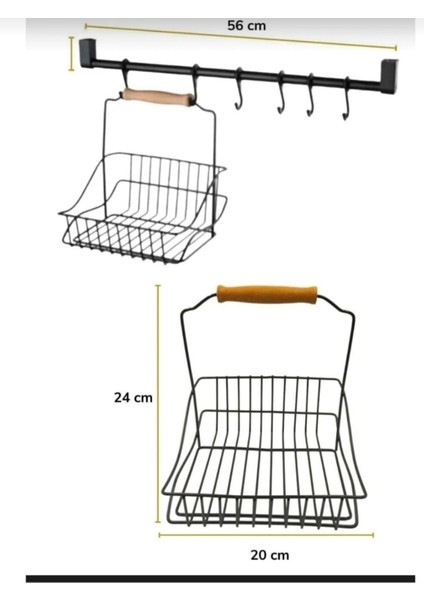 Metal Retro Askılı Sepet Düzenleyici Siyah Retro Sepet Takımı Metal Askılık Kahverengi modelleri
