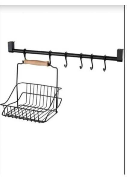 Metal Retro Askılı Sepet Düzenleyici Siyah Retro Sepet Takımı Metal Askılık Kahverengi fırsatları