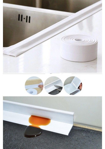 1,5 mt Su Geçirmez Tezgah Lavabo Bandı Su ve Rüzgar Önleyici Pencere Izolasyon Mutfak Banyo Bandı modelleri