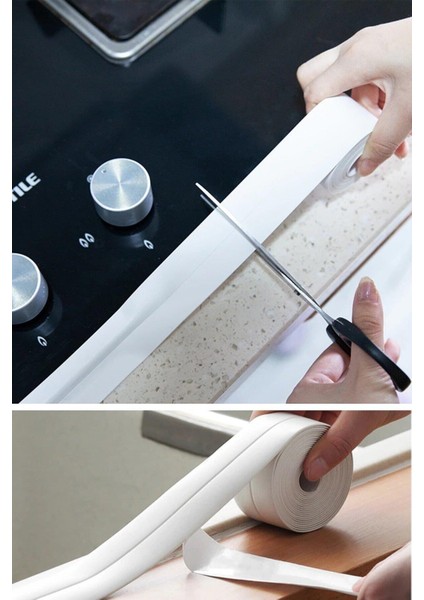 1,5 mt Su Geçirmez Tezgah Lavabo Bandı Su ve Rüzgar Önleyici Pencere Izolasyon Mutfak Banyo Bandı fırsatları