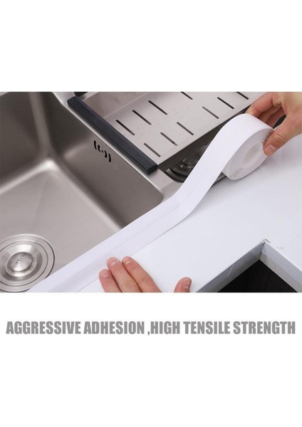 1,5 mt Su Geçirmez Tezgah Lavabo Bandı Su ve Rüzgar Önleyici Pencere Izolasyon Mutfak Banyo Bandı