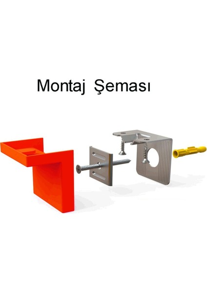 Dolap Askı Elemanı Montaj Köşe Bağlantı Seti - 4 Takım Mobilya Bağlantı Elemanları Beyaz fiyatları
