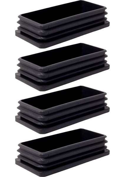 60X120 mm Plastik Dikdörtgen Içe Geçme Profil Tapası (Kutu) (4 Adet) Mobilya Bağlantı Elemanları Siy