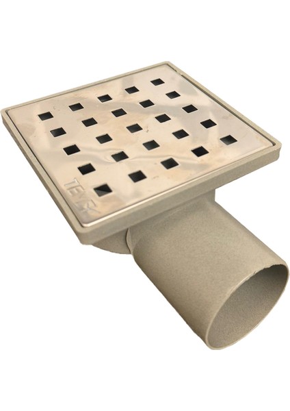 Tema Krom Yer Sifonu Yandan Çıkış 50 mm 10X10 cm - Yer Sifonu Gider Süzgeci Süzgeç, Banyo Süzgeci,