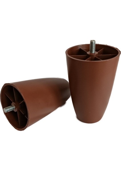 (Vida Ölçüsüne Dikkat) - 12 cm Armut Plastik Baza Ayağı Koltuk Kanepe Ayağı 2 Adet Ceviz 3/8 Vida Mo fiyatları