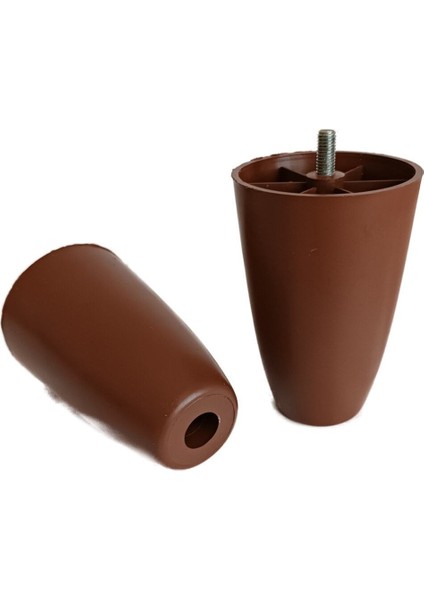(Vida Ölçüsüne Dikkat) - 12 cm Armut Plastik Baza Ayağı Koltuk Kanepe Ayağı 2 Adet Ceviz 3/8 Vida Mo fırsatları