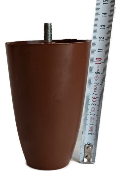 (Vida Ölçüsüne Dikkat) - 12 cm Armut Plastik Baza Ayağı Koltuk Kanepe Ayağı 2 Adet Ceviz 3/8 Vida Mo