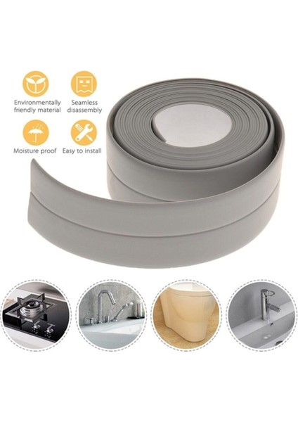 Gri Su Sızdırmaz Banyo Mutfak Lavabo Küvet Izolasyon Şerit Bant Süper Güçlü Yapıştırıcı Standart Cn fırsatları
