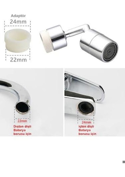 720 Derece Dönebilen 4 Filtreli Musluk Başlığı Evrensel Fonksiyonlu Tasarruflu Mutfak Lavabo Başlığı modelleri