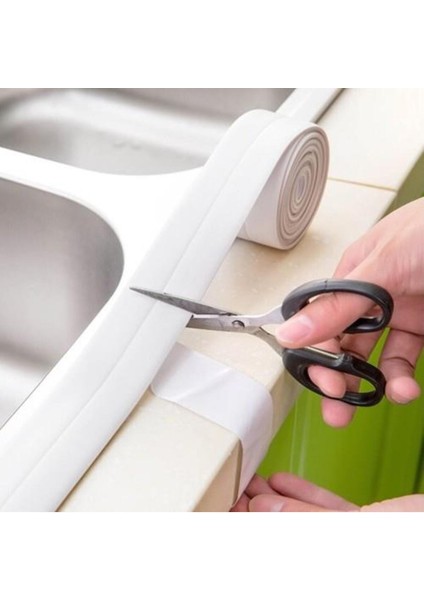 2 Adet Su Sızdırmaz Yapışkanlı Bant Nem Küf Önleyici Lavabo Evye Küvet Kenar Bandı Tamir Bandı Beyaz fırsatları