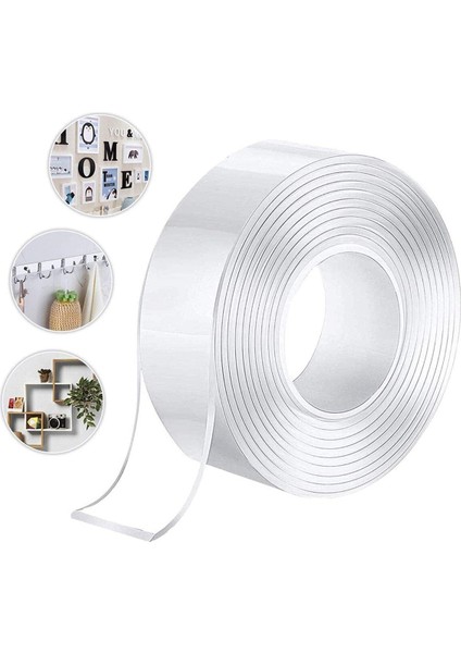 Duvara Tablo Albüm Obje Dekor Asmak Için Iz Bırakmaz Çift Taraflı Nano Bant 2 mt Güçlü Yapıştırıcı Ç fiyatları