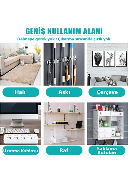 Duvara Tablo Albüm Obje Dekor Asmak Için Iz Bırakmaz Çift Taraflı Nano Bant 2 mt Güçlü Yapıştırıcı Ç